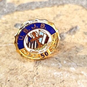 USJB Union Saint Jean Baptist 50 Vintage Tie Tack Pin